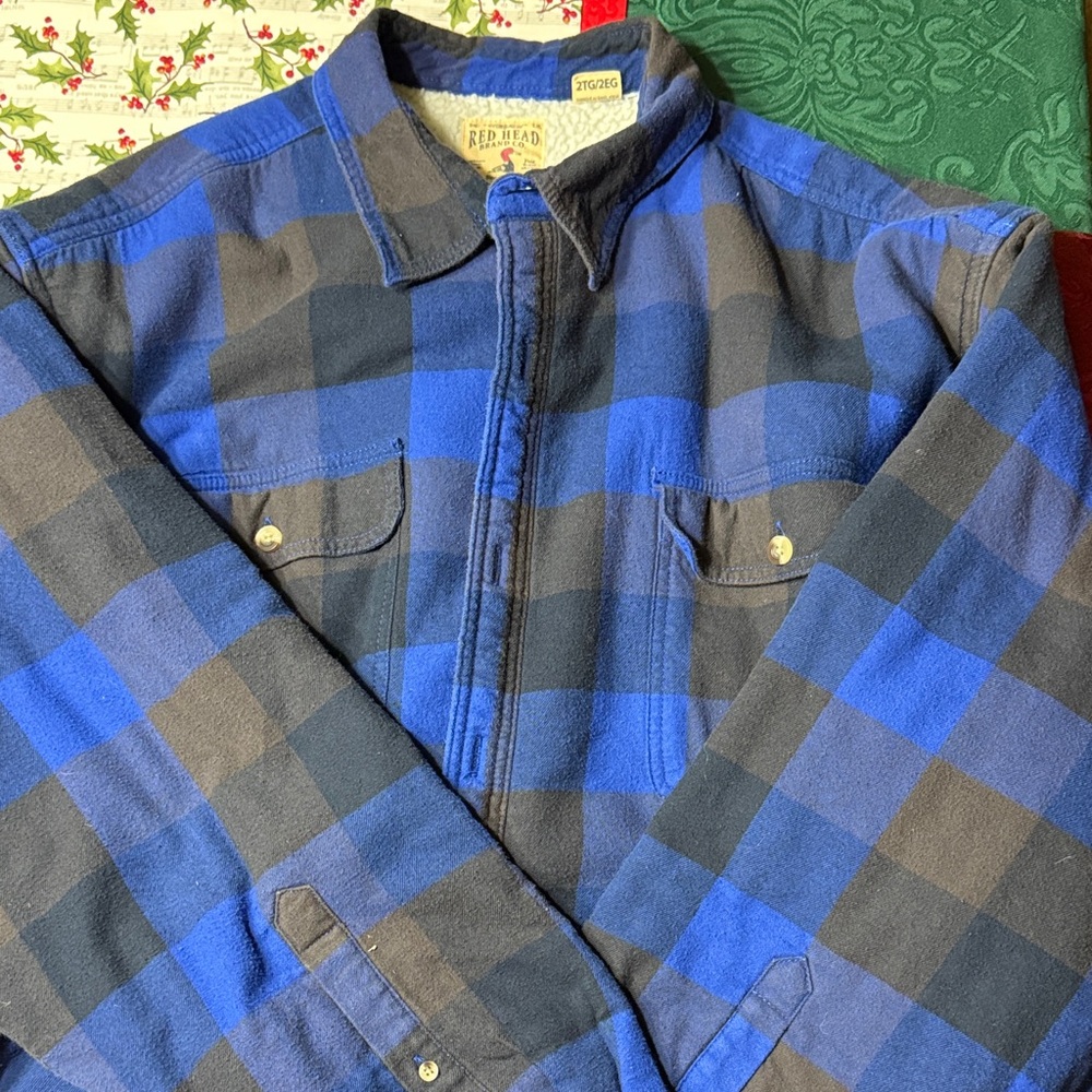 RedHead Men's Blue and Black Checkered Jacket